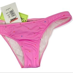 Roxy bikini bottom pink with polka dots